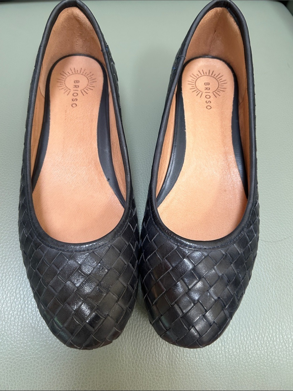 Brioso Navy Mera Woven Leather Shoes